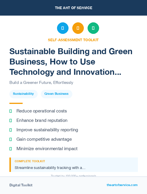 Sustainable Building and Green Business, How to Use Technology and Innovation to Make Your Business More Eco-Friendly and Sustainable Kit