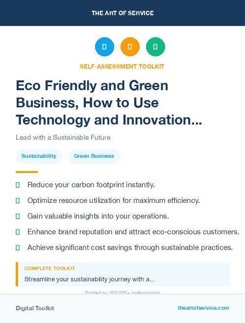 Eco Friendly and Green Business, How to Use Technology and Innovation to Make Your Business More Eco-Friendly and Sustainable Kit