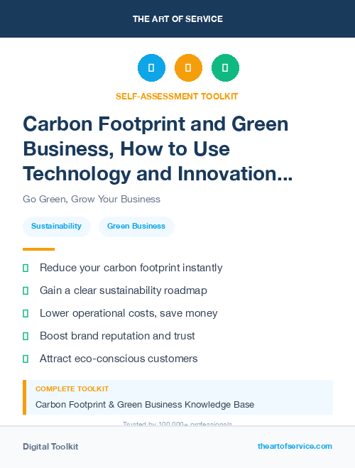 Carbon Footprint and Green Business, How to Use Technology and Innovation to Make Your Business More Eco-Friendly and Sustainable Kit