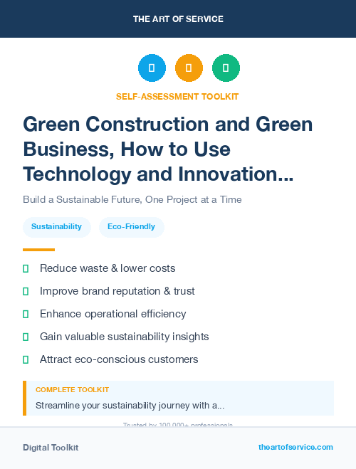 Green Construction and Green Business, How to Use Technology and Innovation to Make Your Business More Eco-Friendly and Sustainable Kit