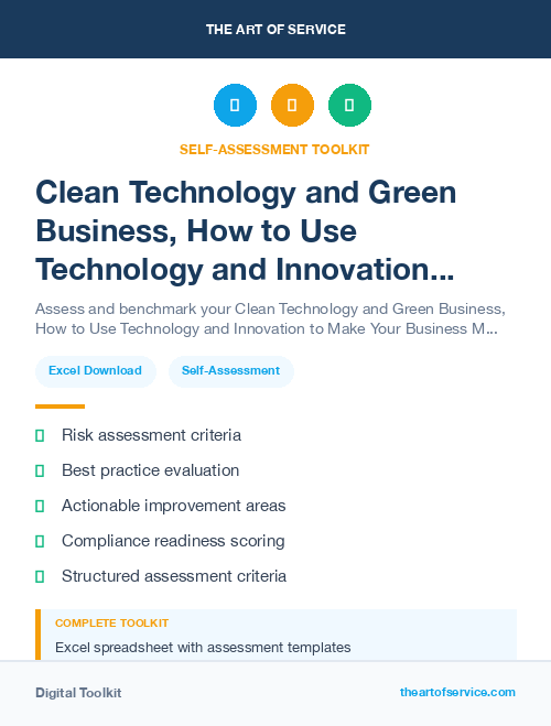 Clean Technology and Green Business, How to Use Technology and Innovation to Make Your Business More Eco-Friendly and Sustainable Kit