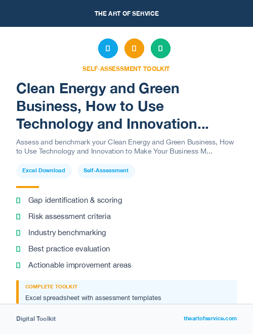 Clean Energy and Green Business, How to Use Technology and Innovation to Make Your Business More Eco-Friendly and Sustainable Kit