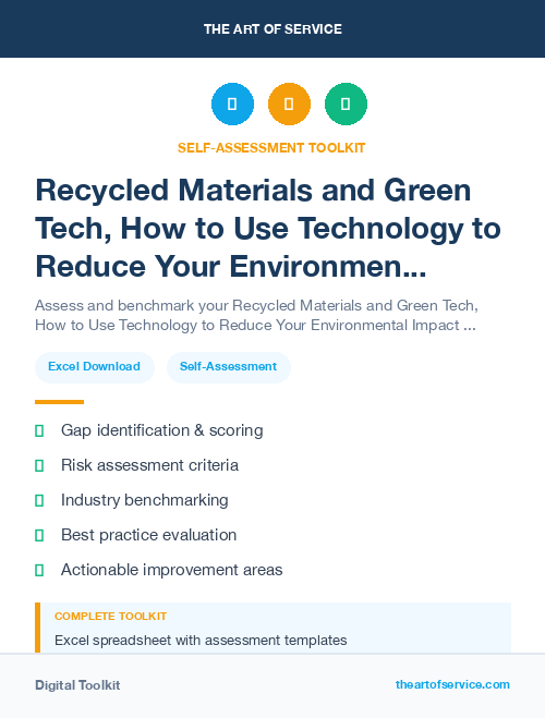 Recycled Materials and Green Tech, How to Use Technology to Reduce Your Environmental Impact and Save Money Kit