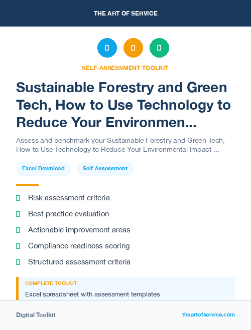 Sustainable Forestry and Green Tech, How to Use Technology to Reduce Your Environmental Impact and Save Money Kit