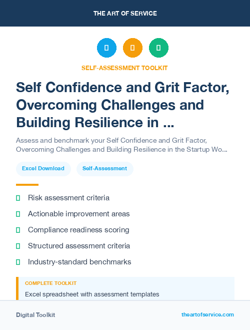 Self Confidence and Grit Factor, Overcoming Challenges and Building Resilience in the Startup World Kit