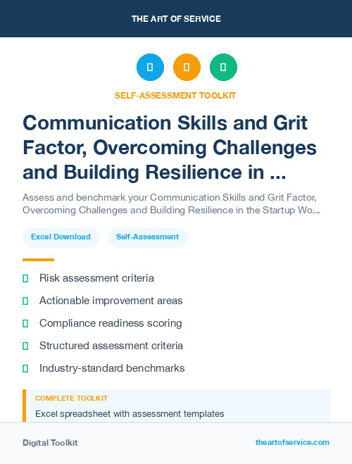Communication Skills and Grit Factor, Overcoming Challenges and Building Resilience in the Startup World Kit