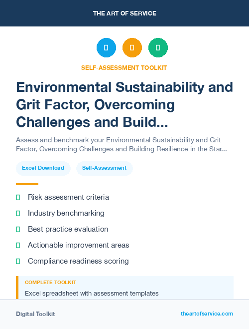 Environmental Sustainability and Grit Factor, Overcoming Challenges and Building Resilience in the Startup World Kit