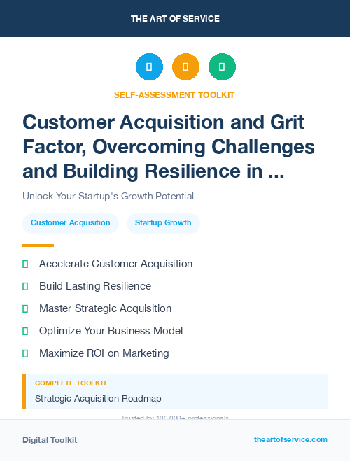 Customer Acquisition and Grit Factor, Overcoming Challenges and Building Resilience in the Startup World Kit