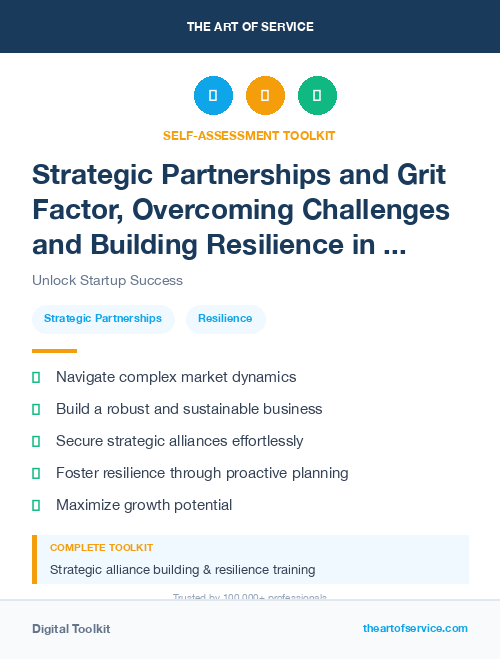 Strategic Partnerships and Grit Factor, Overcoming Challenges and Building Resilience in the Startup World Kit