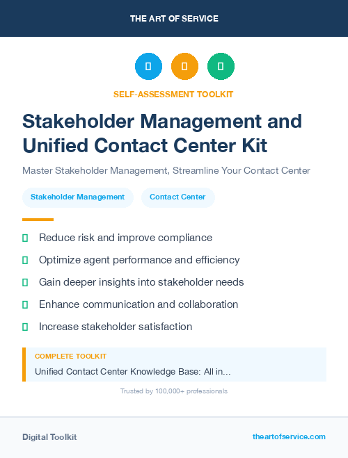 Stakeholder Management and Unified Contact Center Kit