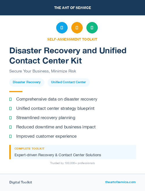 Disaster Recovery and Unified Contact Center Kit
