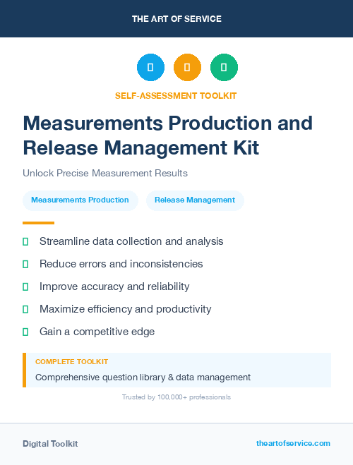 Measurements Production and Release Management Kit