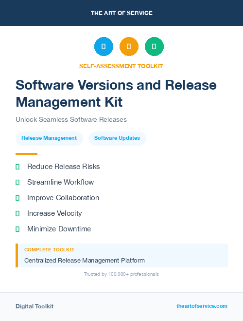 Software Versions and Release Management Kit