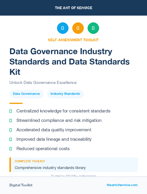 Data Governance Industry Standards and Data Standards Kit