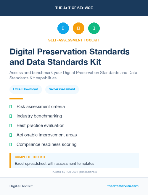 Digital Preservation Standards and Data Standards Kit