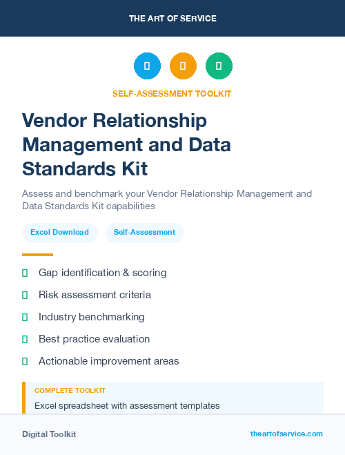 Vendor Relationship Management and Data Standards Kit