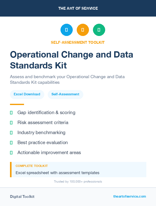 Operational Change and Data Standards Kit