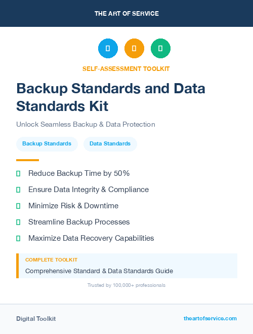 Backup Standards and Data Standards Kit