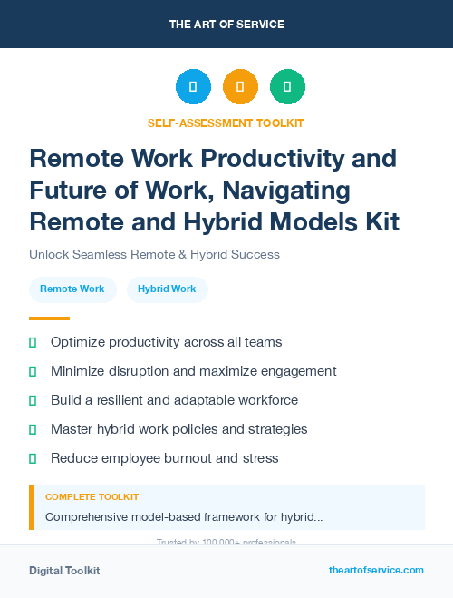 Remote Work Productivity and Future of Work, Navigating Remote and Hybrid Models Kit
