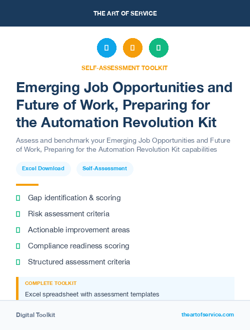 Emerging Job Opportunities and Future of Work, Preparing for the Automation Revolution Kit
