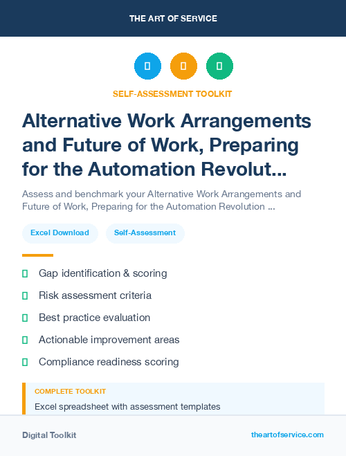Alternative Work Arrangements and Future of Work, Preparing for the Automation Revolution Kit