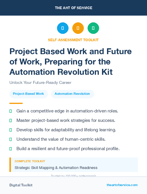 Project Based Work and Future of Work, Preparing for the Automation Revolution Kit