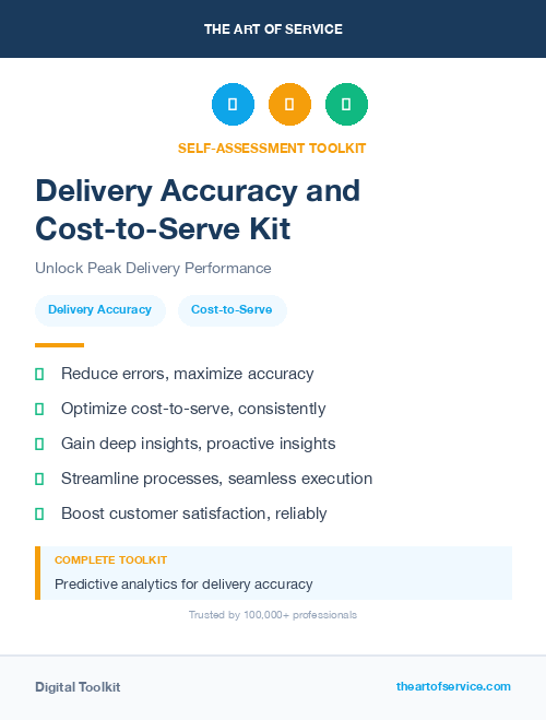 Delivery Accuracy and Cost-to-Serve Kit