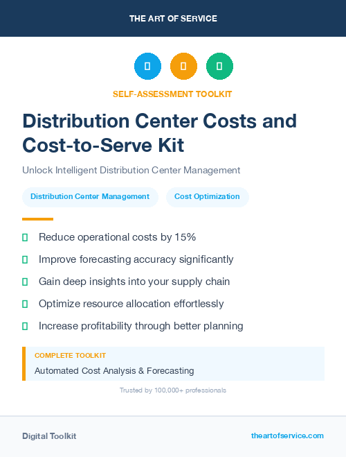 Distribution Center Costs and Cost-to-Serve Kit