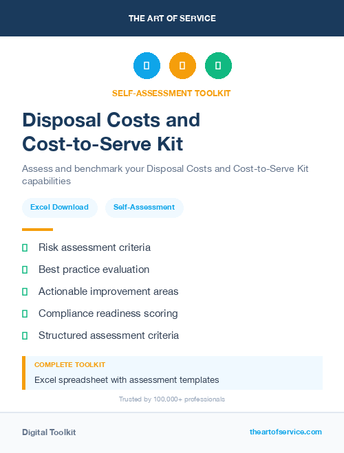 Disposal Costs and Cost-to-Serve Kit