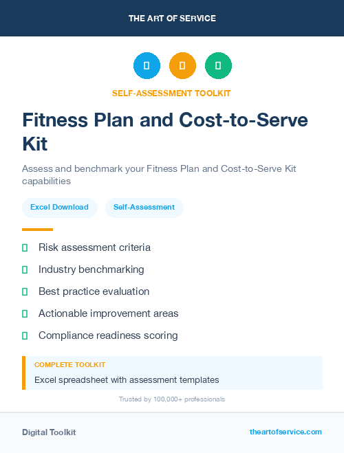 Fitness Plan and Cost-to-Serve Kit