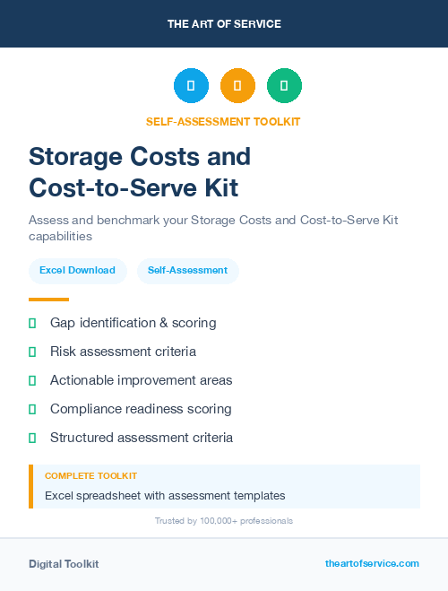 Storage Costs and Cost-to-Serve Kit