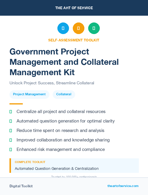 Government Project Management and Collateral Management Kit