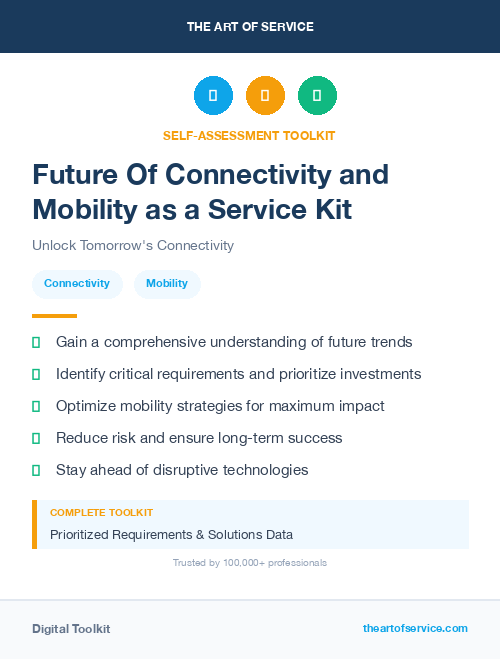 Future Of Connectivity and Mobility as a Service Kit