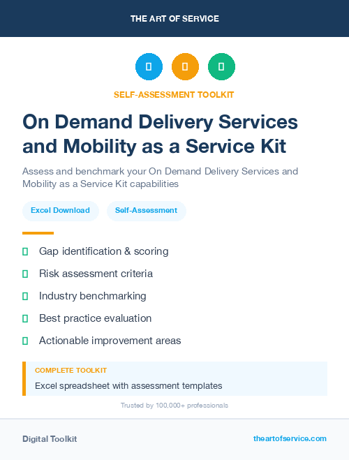 On Demand Delivery Services and Mobility as a Service Kit
