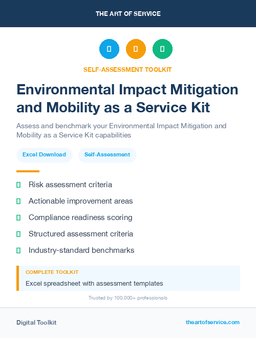 Environmental Impact Mitigation and Mobility as a Service Kit