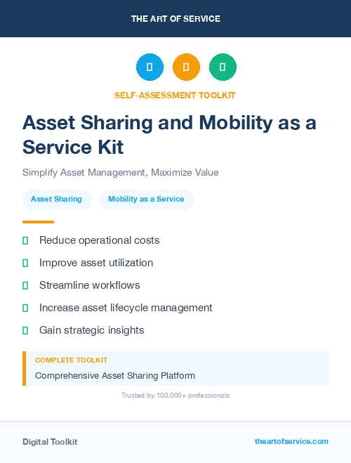 Asset Sharing and Mobility as a Service Kit