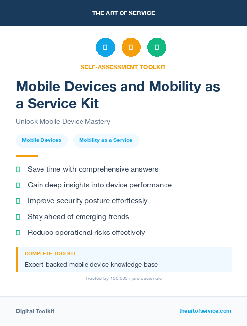Mobile Devices and Mobility as a Service Kit