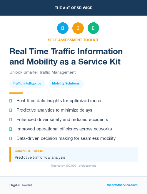Real Time Traffic Information and Mobility as a Service Kit