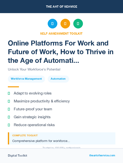 Online Platforms For Work and Future of Work, How to Thrive in the Age of Automation, Robotics, and Virtual Reality Kit