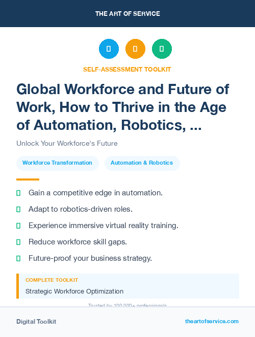 Global Workforce and Future of Work, How to Thrive in the Age of Automation, Robotics, and Virtual Reality Kit