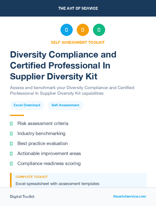 Diversity Compliance and Certified Professional In Supplier Diversity Kit