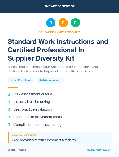 Standard Work Instructions and Certified Professional In Supplier Diversity Kit