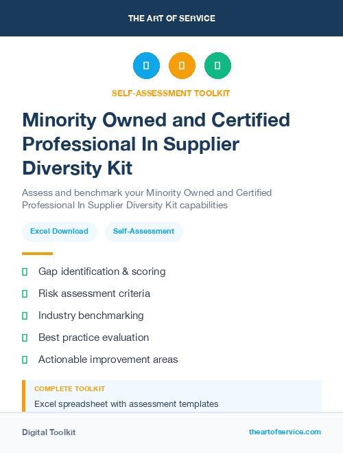 Minority Owned and Certified Professional In Supplier Diversity Kit