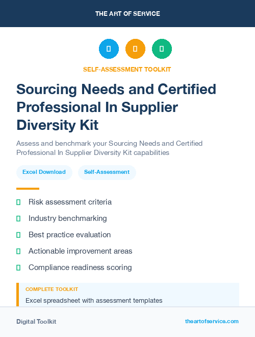 Sourcing Needs and Certified Professional In Supplier Diversity Kit