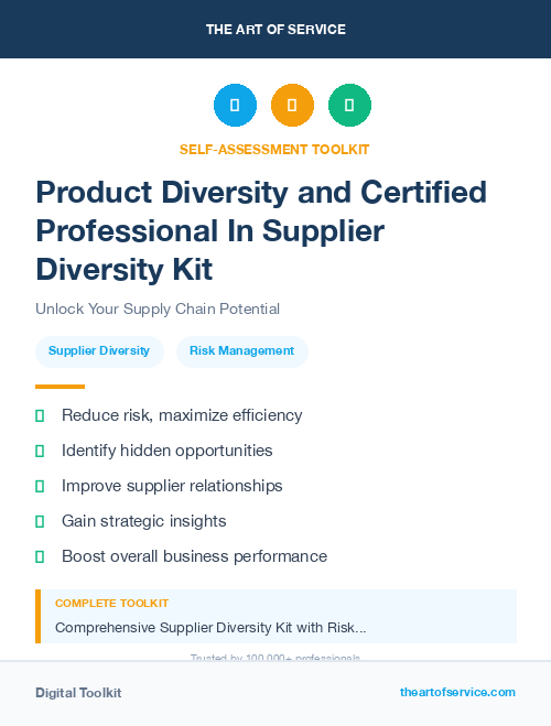 Product Diversity and Certified Professional In Supplier Diversity Kit
