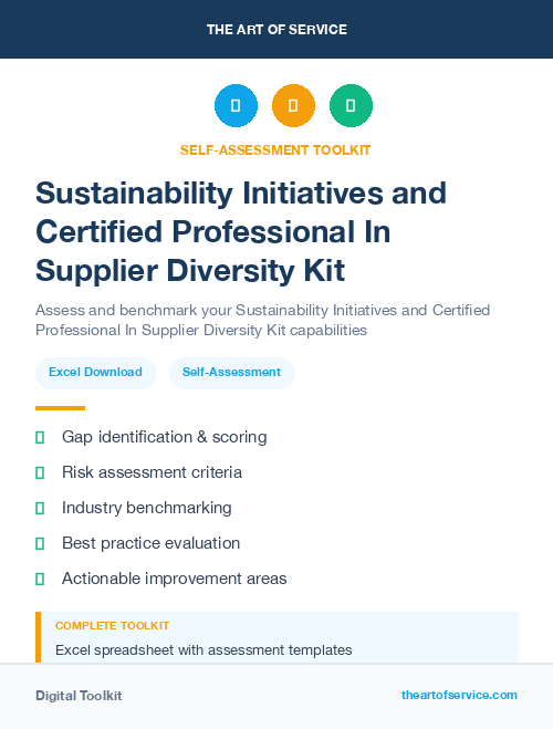 Sustainability Initiatives and Certified Professional In Supplier Diversity Kit
