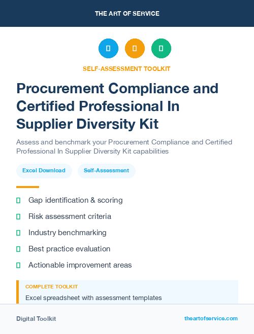 Procurement Compliance and Certified Professional In Supplier Diversity Kit