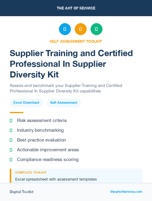 Supplier Training and Certified Professional In Supplier Diversity Kit