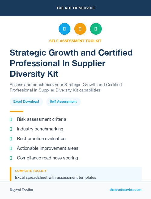 Strategic Growth and Certified Professional In Supplier Diversity Kit