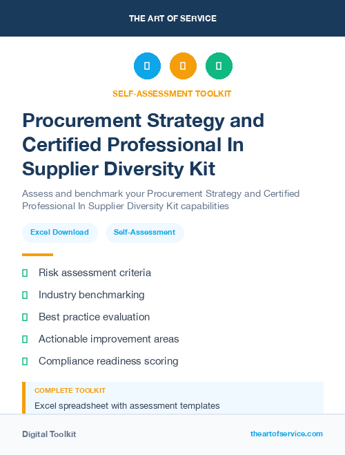 Procurement Strategy and Certified Professional In Supplier Diversity Kit